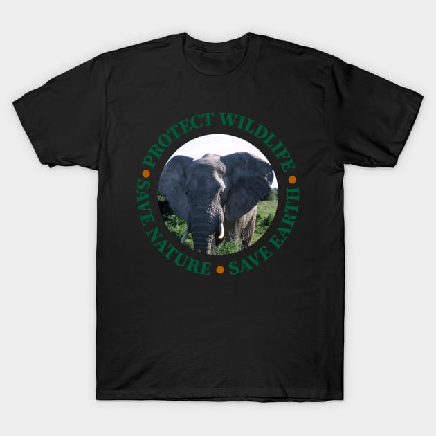 Wildlife Conservation Earth Day Elephants T-Shirt by PathblazerStudios